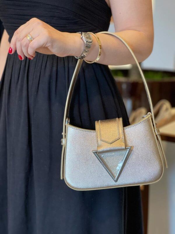 Bolsa Tiracolo Pequena Dourada Emili Schutz - Imagem 6