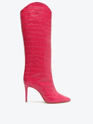 BOTA MARYANA COURO CROCO PINK SCHUTZ