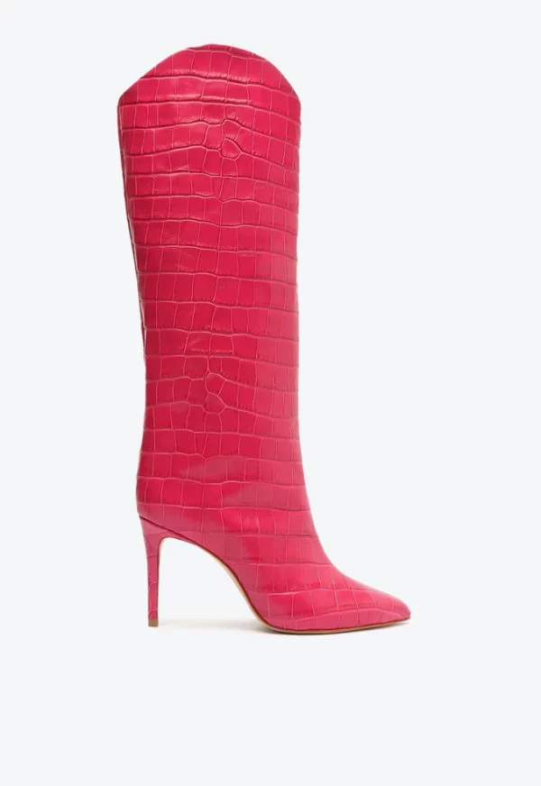BOTA MARYANA COURO CROCO PINK SCHUTZ