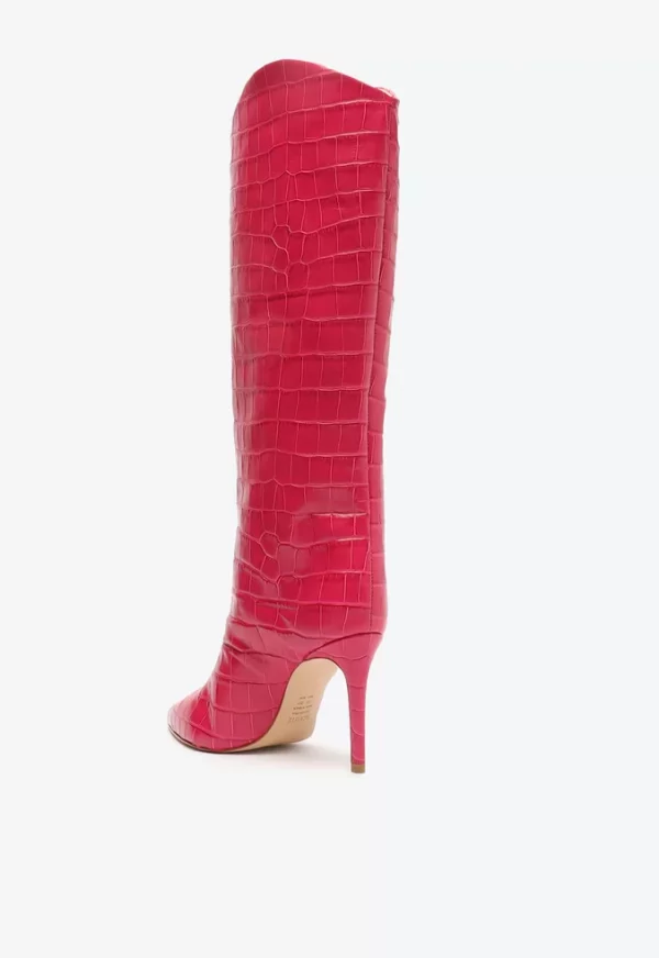 BOTA MARYANA COURO CROCO PINK SCHUTZ - Imagem 5