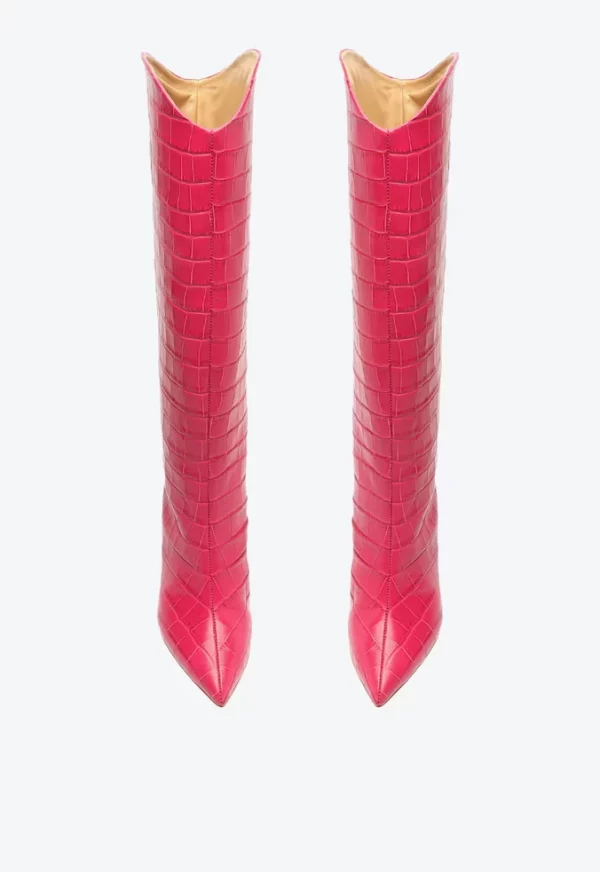 BOTA MARYANA COURO CROCO PINK SCHUTZ - Imagem 6