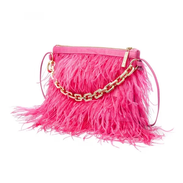 BOLSA SYLVIE PLUMAS C CORRENTES PINK ISLA