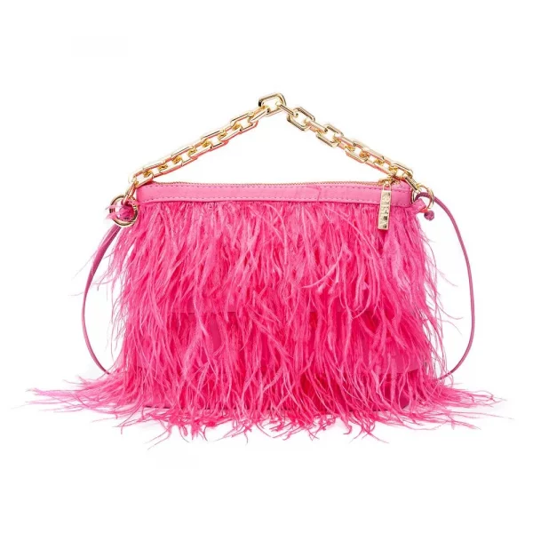 BOLSA SYLVIE PLUMAS C CORRENTES PINK ISLA - Imagem 5
