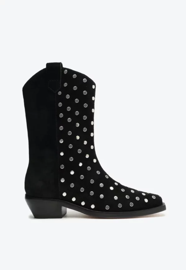 BOTA WESTERN CANO MEDIO STUDS CAM PRETA