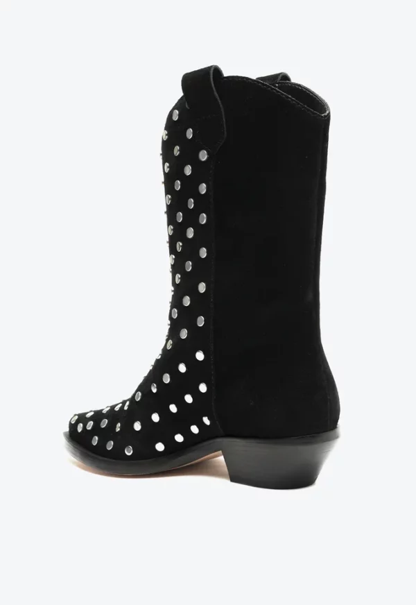 BOTA WESTERN CANO MEDIO STUDS CAM PRETA - Imagem 3
