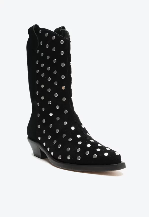 BOTA WESTERN CANO MEDIO STUDS CAM PRETA - Imagem 2