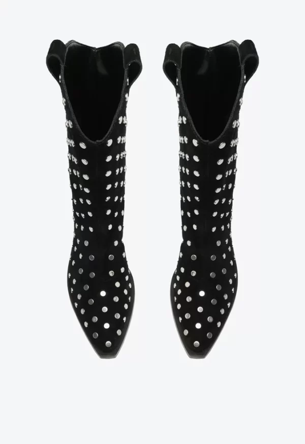 BOTA WESTERN CANO MEDIO STUDS CAM PRETA - Imagem 4