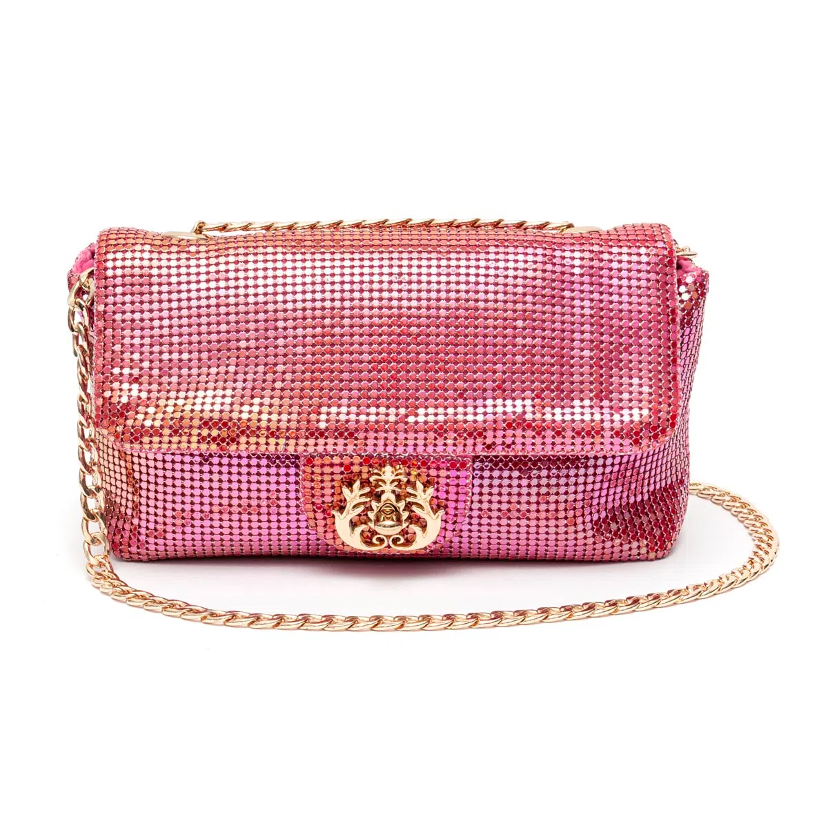 MINI BAGUETE MALHA METÁLICA ROSA ISLA | Lis Rose