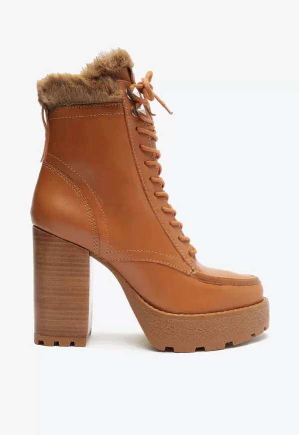BOTA SALTO ALTO COURO MARROM SCHUTZ