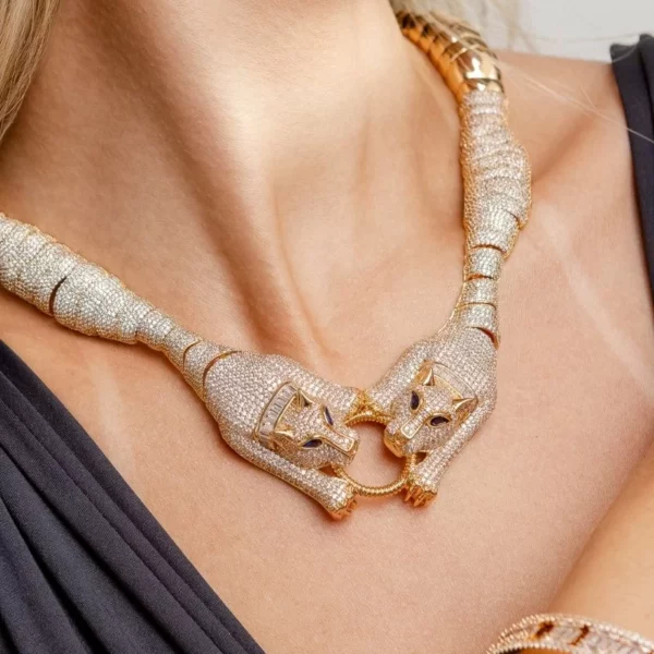 COLAR ZIRCONIA PANTERA VIENA