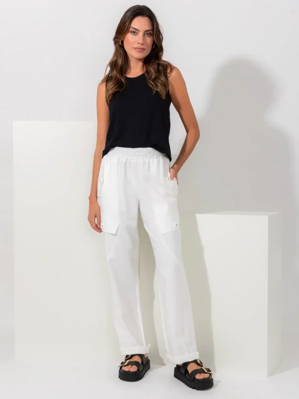 CALCA EDUARDA TWILL BARI OFF PINK POA