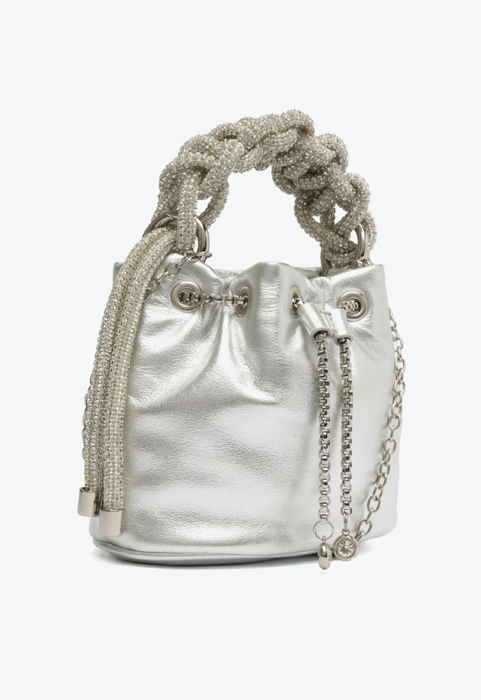 BOLSA BUCKET BRILHO PRATA SCHUTZ - Imagem 2
