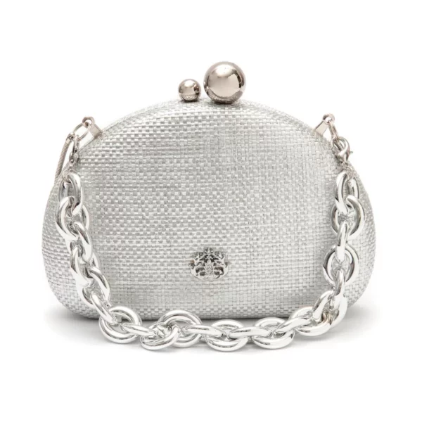 CLUTCH ABAULADA CORRENTE PRATA ISLA
