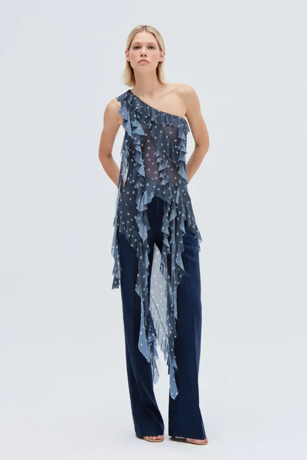 BLUSA TULE POA AZUL MARINHO TIG - Image 2