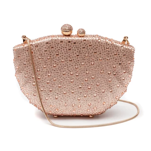 Clutch Em Cetim E Cristais Concha Isla