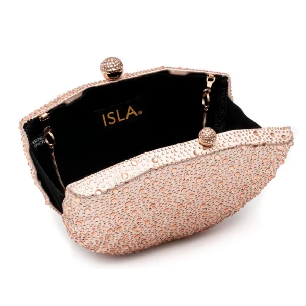 Clutch Em Cetim E Cristais Concha Isla - Image 3