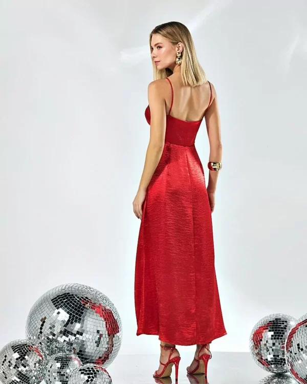Vestido Cetim Alças Finas - Image 3