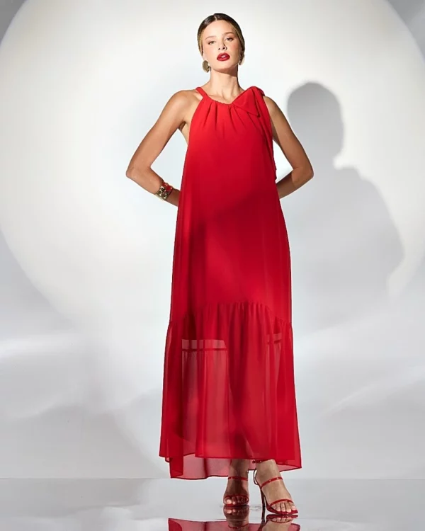 Vestido Chiffon Laço