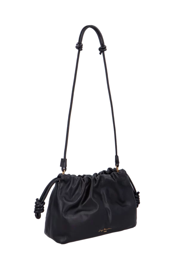 Bolsa Slouch média em couro com alça de correntes - Image 2
