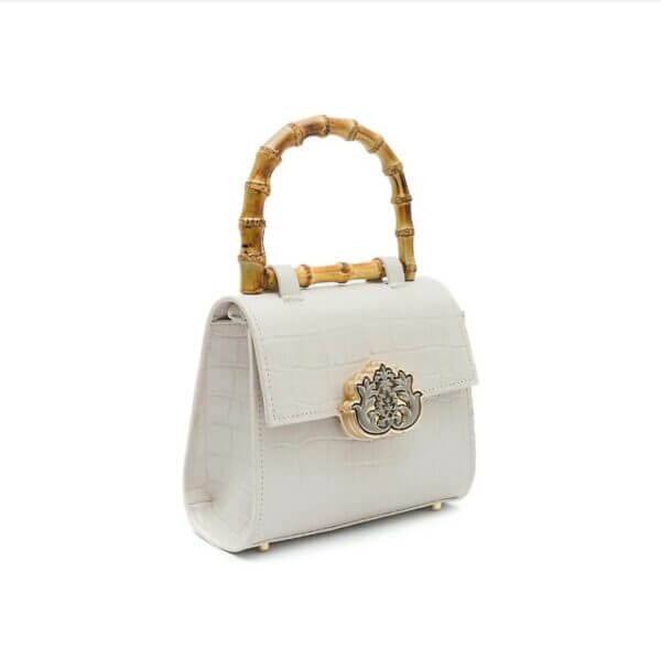 Bolsa top handle mini isla croco chantily